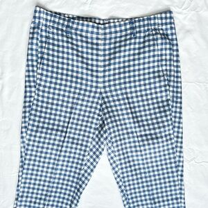 JJill linen blue gingham ankle pants
